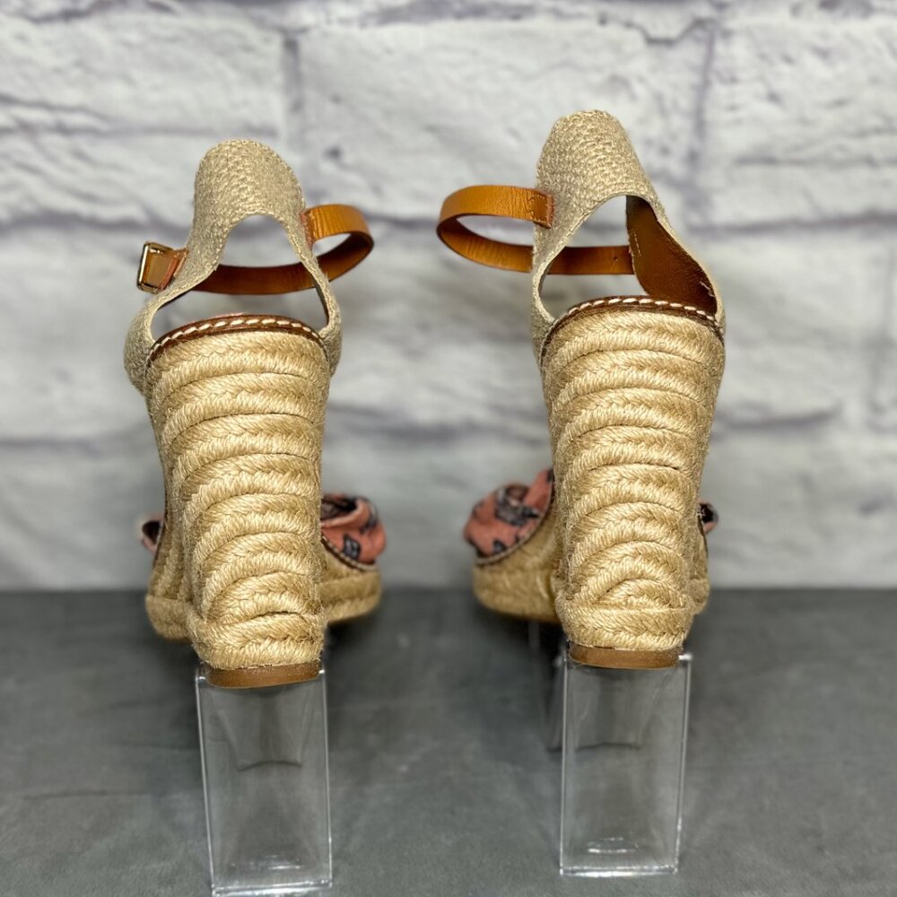 Tory Burch Olea Floral Twist Ankle Strap Espadrille Sandals - Picture 4 of 6